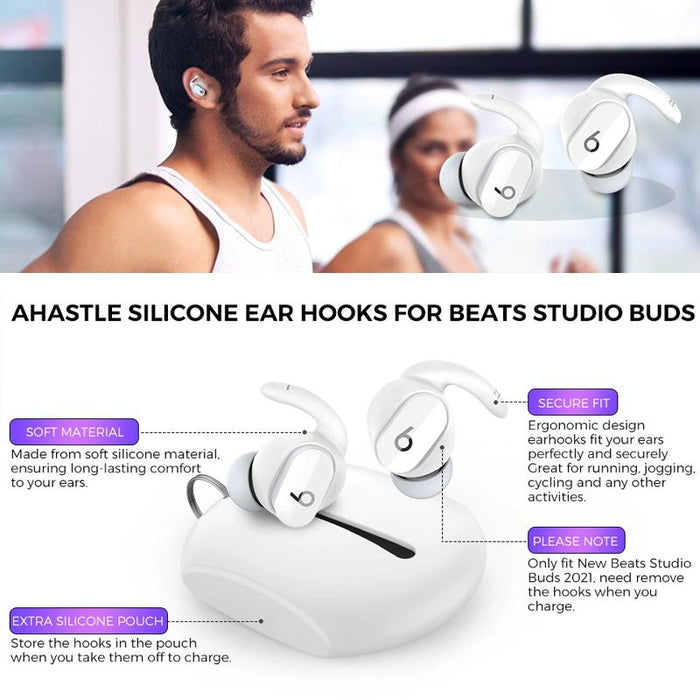 For Beats Studio Buds Ahastyle Pt172 Earphone Silicone Ear Caps - Earcap Black