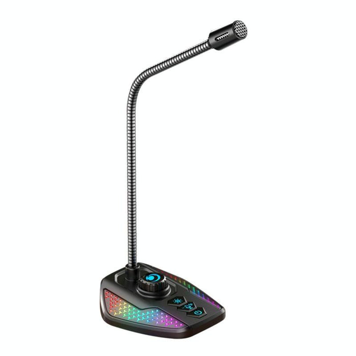 Usb Gaming Microphone Built In Sound Card 5 Voice Changing Modes With Rgb Lighting