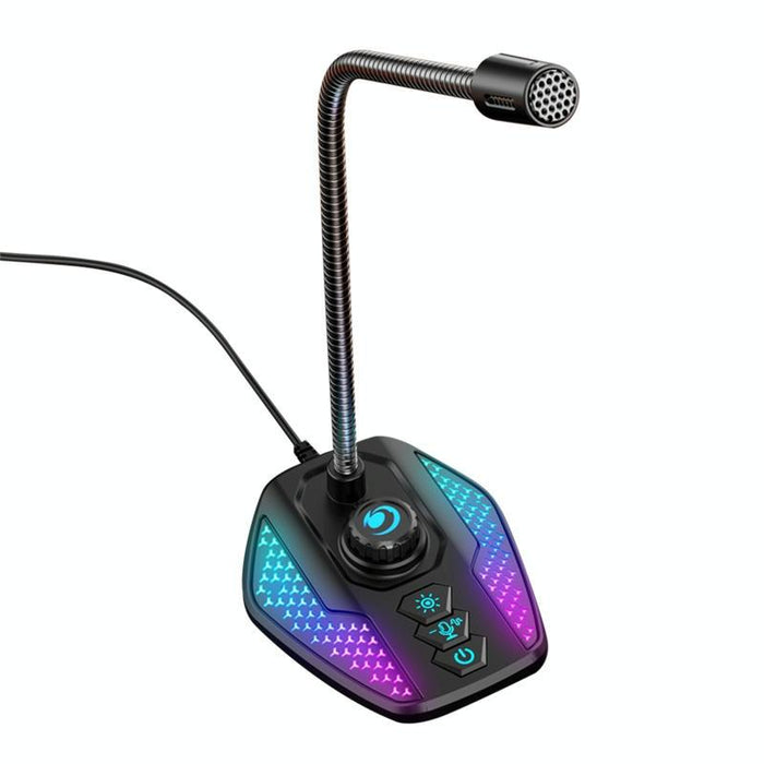 Usb Gaming Microphone Built In Sound Card 5 Voice Changing Modes With Rgb Lighting