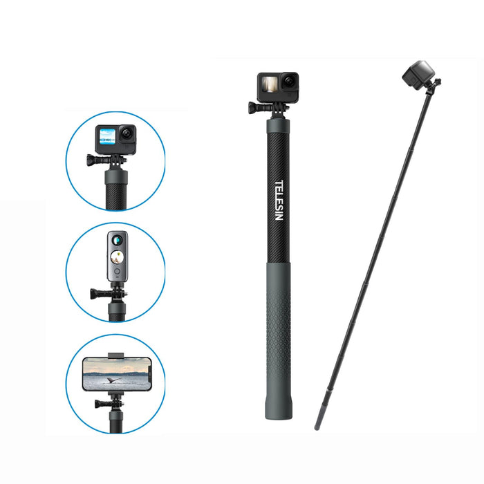 3m Carbon Fiber Selfie Stick Monopod With 1/4 Screw