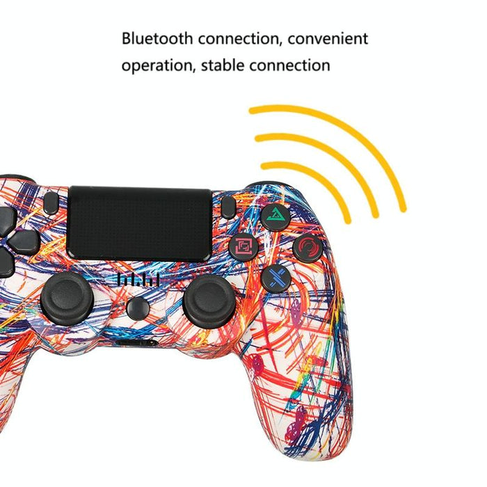 For Ps4 Wireless Bluetooth Game Controller With Light Strip Dual Vibration Game Handle