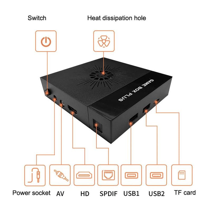 X6S Tv Game Console Home 4K Hd For Psp / N64 3D Arcade Double Battle 128G Wired Handle