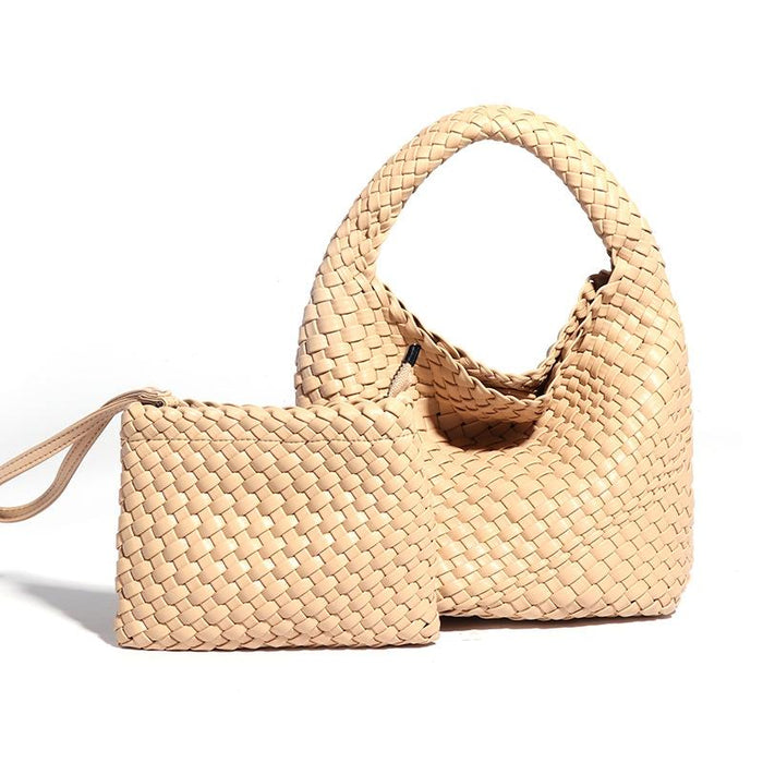 Hand Woven Handbag 2 In 1 Single Shoulder Messenger Bag