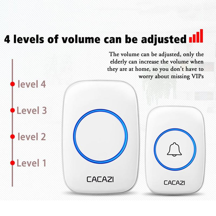 Wireless Waterproof Smart Doorbell - 2 Battery Options