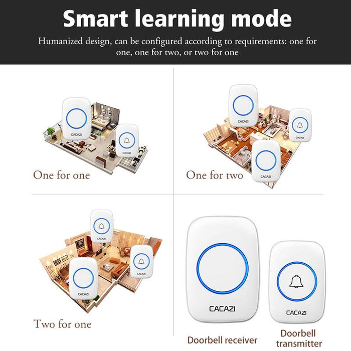 Wireless Waterproof Smart Doorbell - 2 Battery Options
