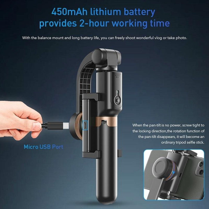 Multifunctional Mobile Phone Gimbal Stabilizer with Live