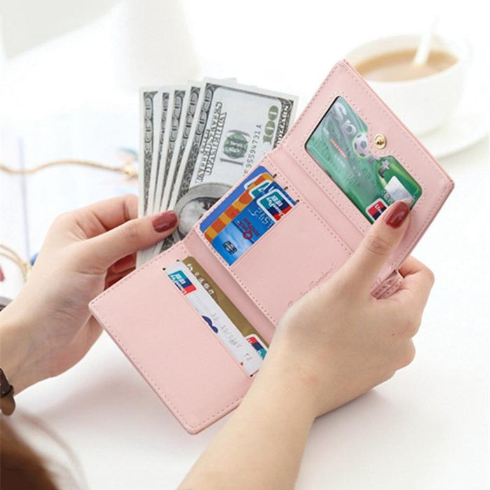 Cartoon Cute Cat Tri-Fold Wallet Mini Embossed Multifunctional Wallet