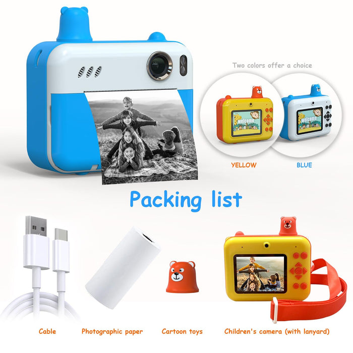 2.36 Inch Led Hd Display 1080P Childrens Camera Thermal Printing Instant Camera