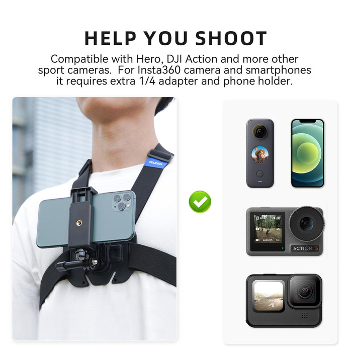 Chest Strap Mount Waistcoat Belt For Action Camera