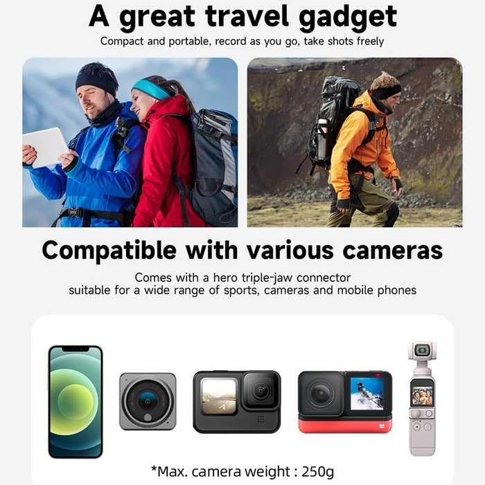 360 Degree Rotation Backpack Clip Clamp Mount For Action