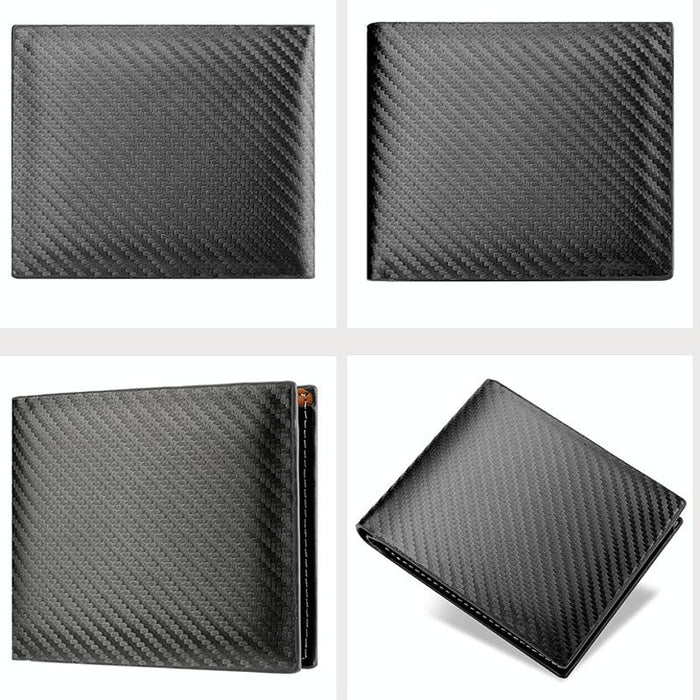 Men Wallet Carbon Fiber Horizontal Business Wallet Card Holder