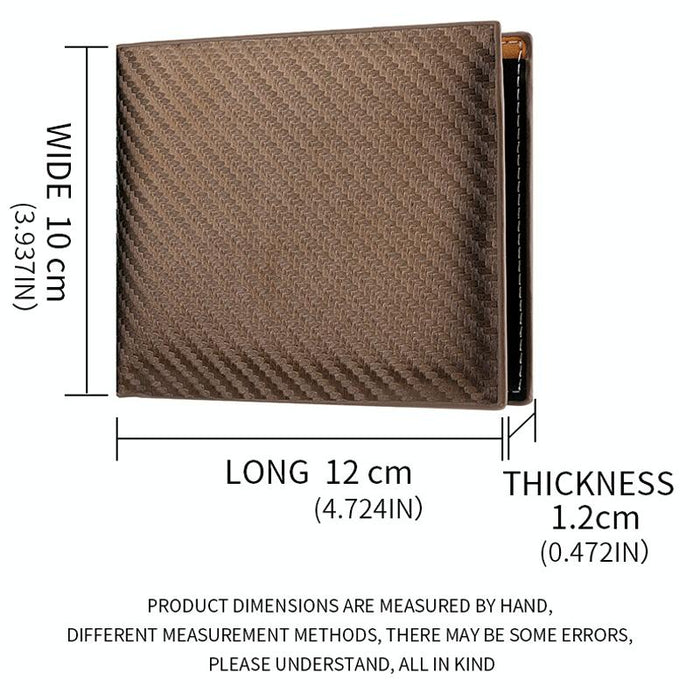 Men Wallet Carbon Fiber Horizontal Business Wallet Card Holder