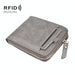 Men Retro Rfid Zip Wallet - Zipper Closure