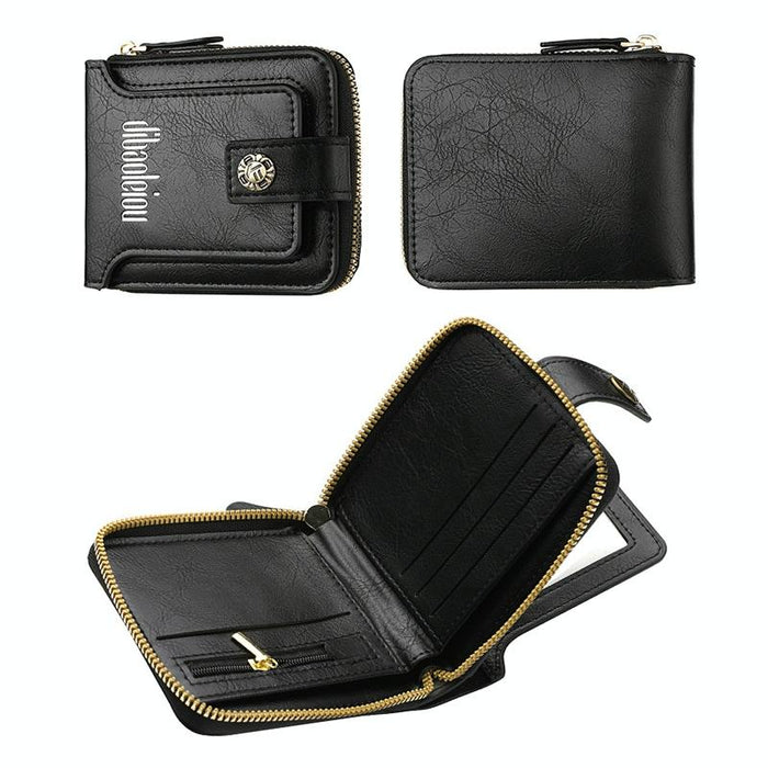Men Wallet Horizontal Zipper Retro Coin Purse Card Holder
