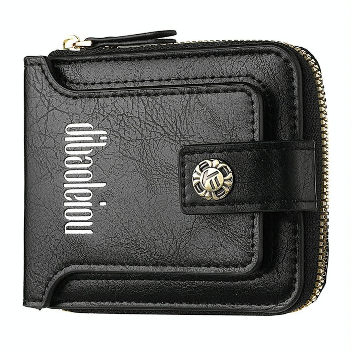 Men Wallet Horizontal Zipper Retro Coin Purse Card Holder