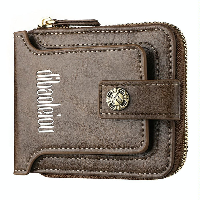 Men Wallet Horizontal Zipper Retro Coin Purse Card Holder