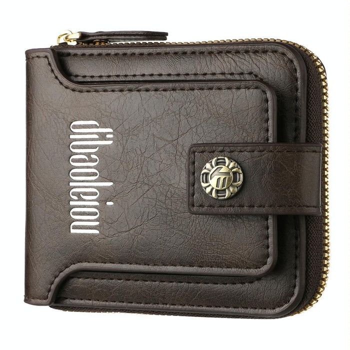Men Wallet Horizontal Zipper Retro Coin Purse Card Holder