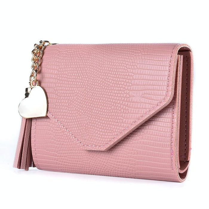 Ladies Wallet Tassel Trifold Crocodile Pattern Coin Purse Card Holder