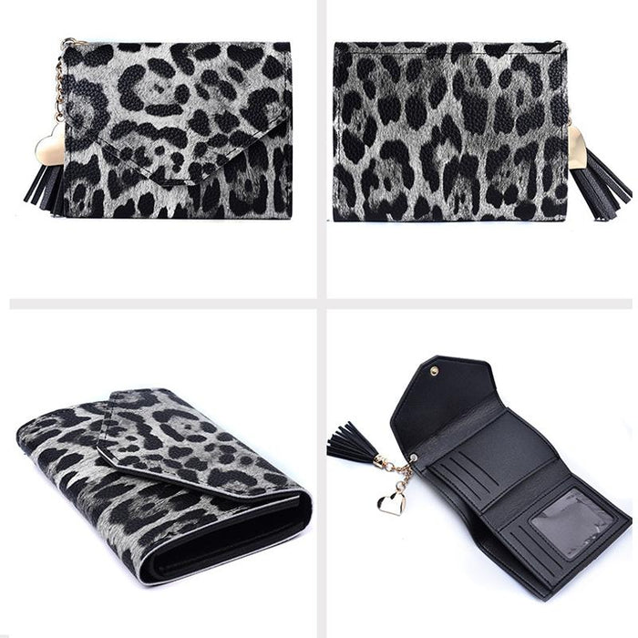 Ladies Wallet Tassel Trifold Crocodile Pattern Coin Purse Card Holder