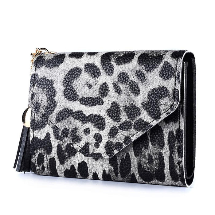 Ladies Wallet Tassel Trifold Crocodile Pattern Coin Purse Card Holder