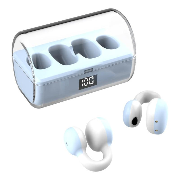 Ear Clip Type Sound Conduction Concept Bluetooth Earphone With Digital Display Charging Compartment