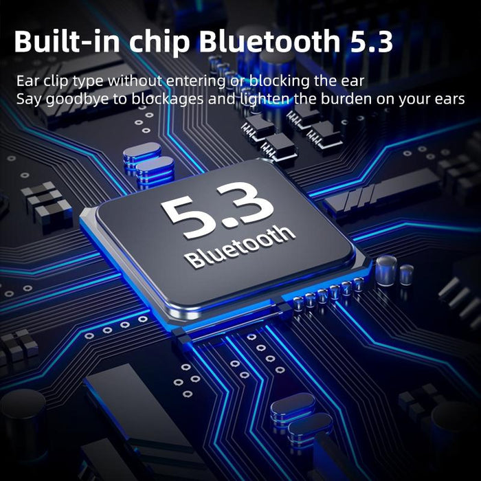 Ear Clip Type Sound Conduction Concept Bluetooth Earphone With Digital Display Charging Compartment