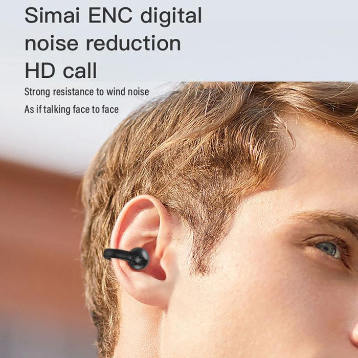 Ear Clip Type With Charging Warehouse Touch Bone Conduction Bluetooth Earphone