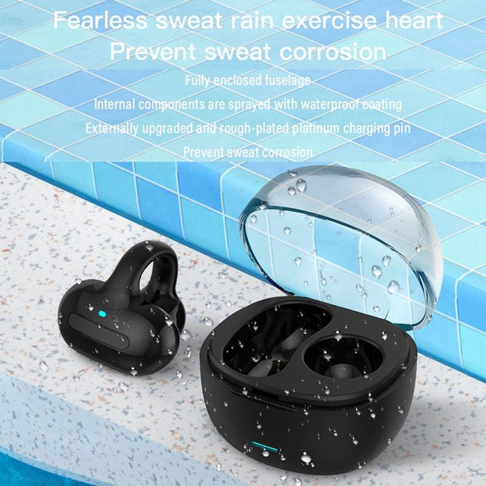 Ear Clip Type With Charging Warehouse Touch Bone Conduction Bluetooth Earphone