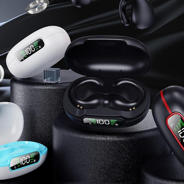 Clip-On Wireless Bluetooth Earphone With Digital Charging Compartment