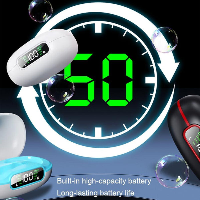 Clip-On Wireless Bluetooth Earphone With Digital Charging Compartment