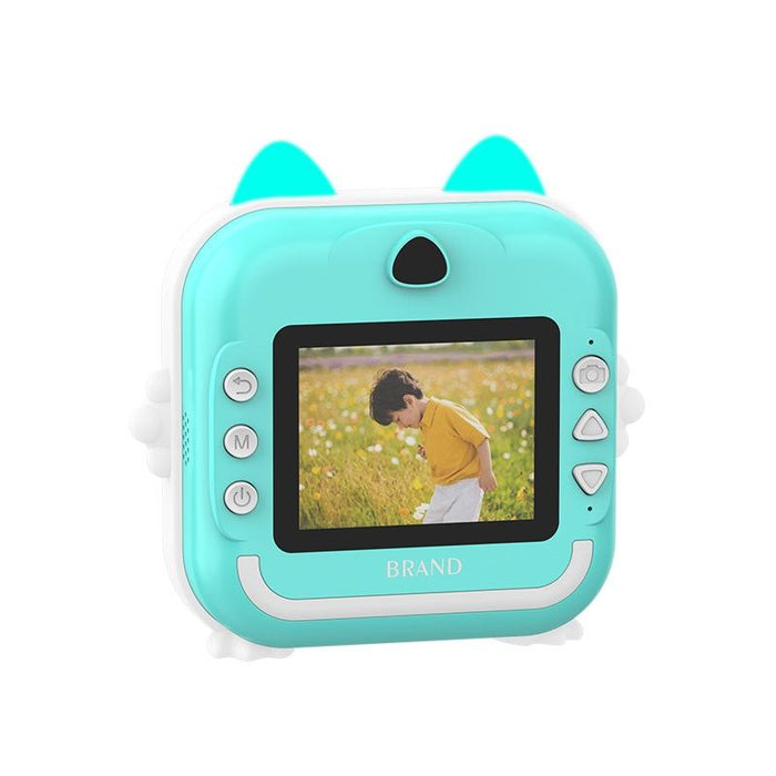 Children Instant Camera Mini Thermal Hd Printer Video Photo Digital Camera - 16G Blue