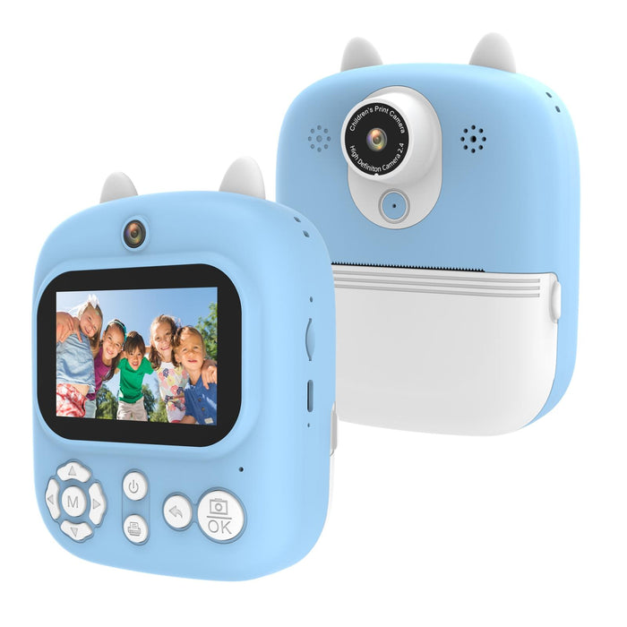 1200W Pixel 2.4 Inch Display Children Print Instant Camera 32G & Card Reader Blue