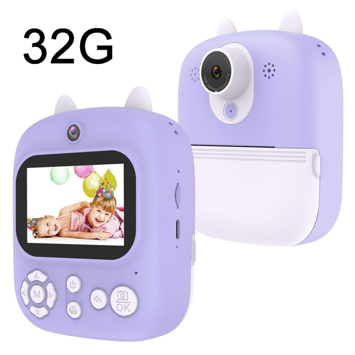 1200W Pixel 2.4 Inch Display Children Print Instant Camera 32G & Card Reader Blue