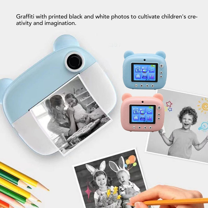 Children Instant Print Camera 1080P 2.4-Inch Screen Dual Lens Photography Camera