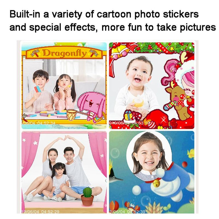 Children Instant Print Camera 1080P 2.4-Inch Screen Dual Lens Photography Camera