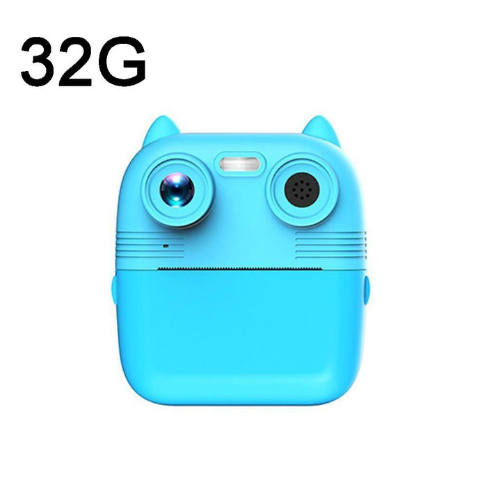 1080P Instant Print Camera 2.8-Inch Screen Front And Rear Dual Lens Kids Camera - Blue