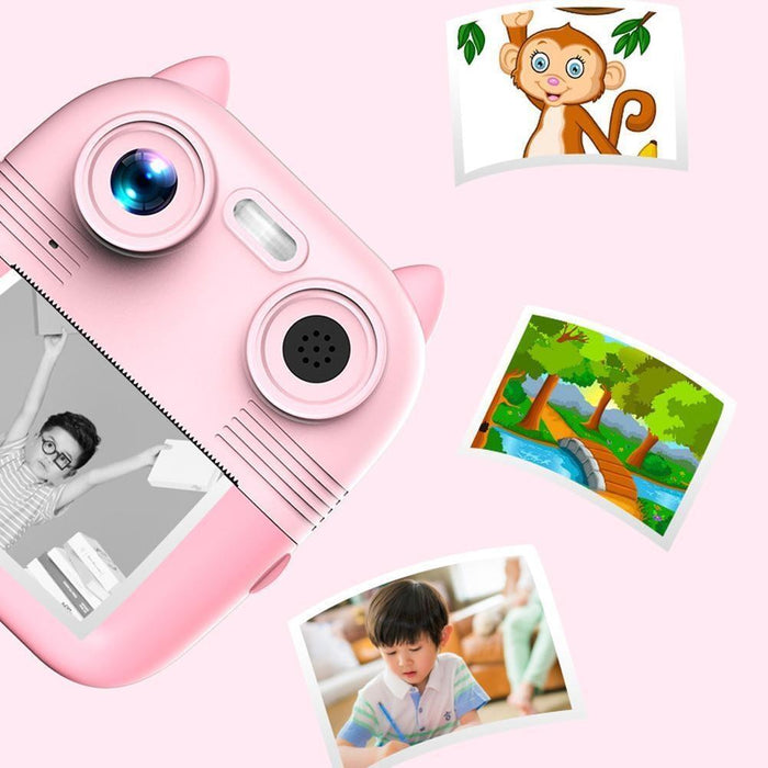 1080P Instant Print Camera 2.8-Inch Screen Front And Rear Dual Lens Kids Camera - Blue