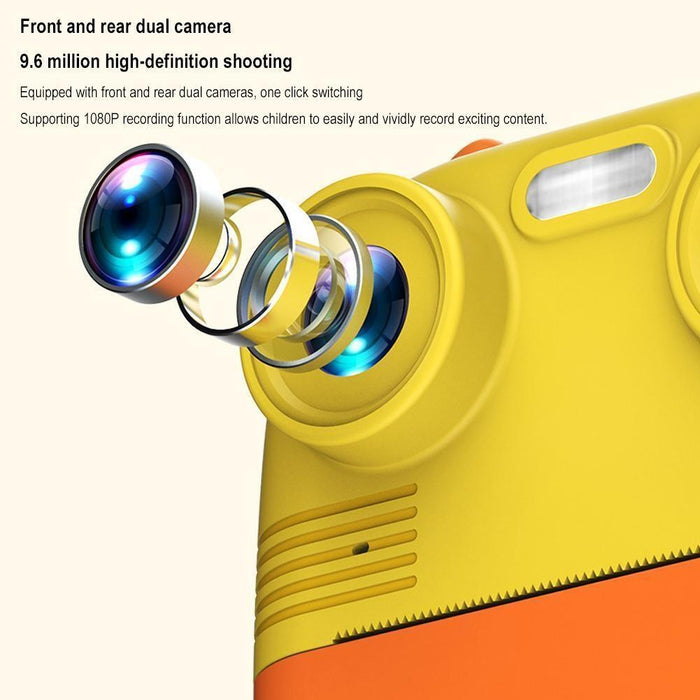 1080P Instant Print Camera 2.8-Inch Screen Front And Rear Dual Lens Kids Camera - Blue