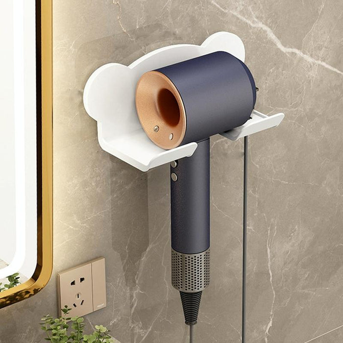 Wall Mounted Holder For Dyson Hair Dryer Bathroom Storage Rack Simple Black