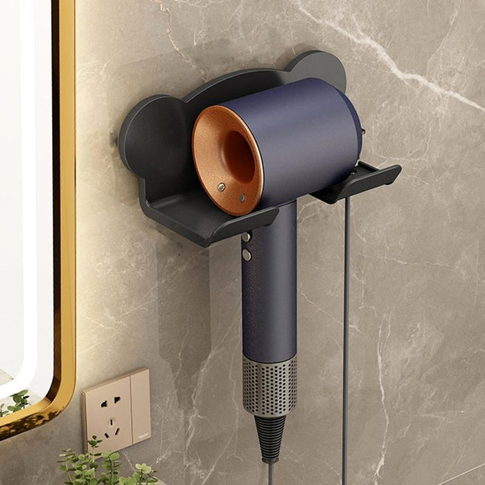 Wall Mounted Holder For Dyson Hair Dryer Bathroom Storage Rack Simple Black