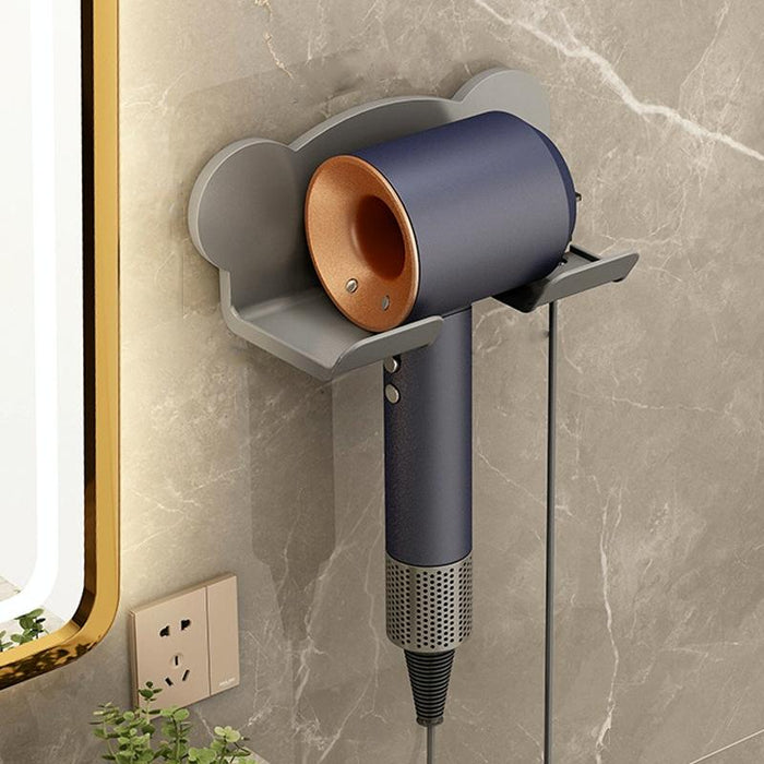Wall Mounted Holder For Dyson Hair Dryer Bathroom Storage Rack Simple Black