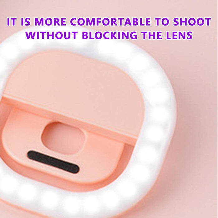 Mobile Phone Fill Light Rechargeable Clip Ring Selfie Light Blue