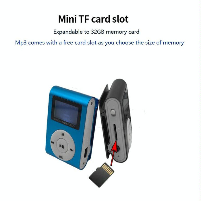 Metal Mini Mp3 Player With Screen Earphone+Cable