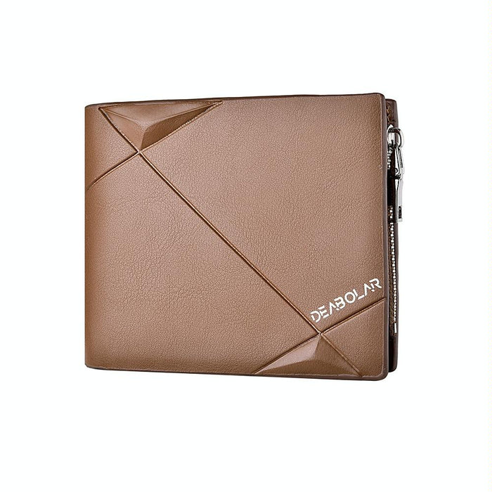 Men Short Pu Leather Tri-Fold Horizontal Wallet Large-Capacity Multi-Card Wallet