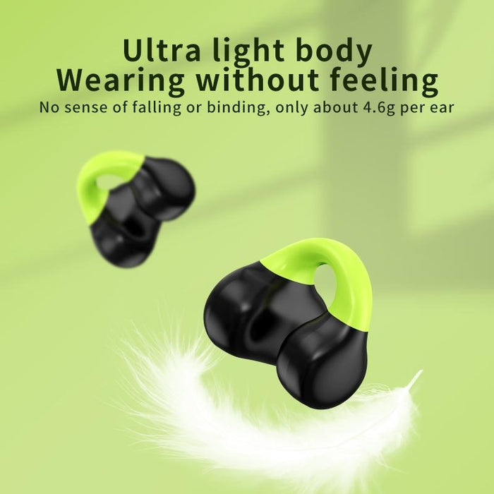 Business Binaural Digital Display Clip-On Bluetooth Earphone With Charging Compartment