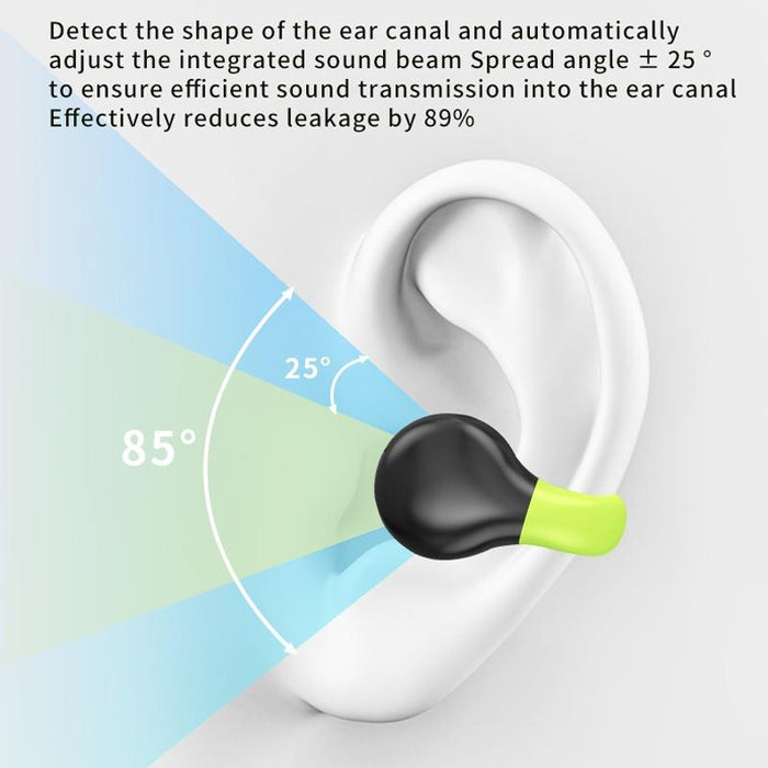 Business Binaural Digital Display Clip-On Bluetooth Earphone With Charging Compartment