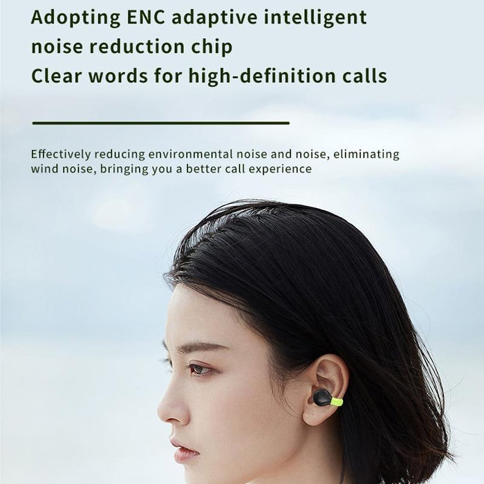 Business Binaural Digital Display Clip-On Bluetooth Earphone With Charging Compartment