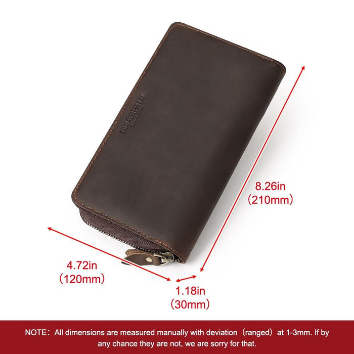 Leather Rfid Men Wallet - Coffee Multi-card