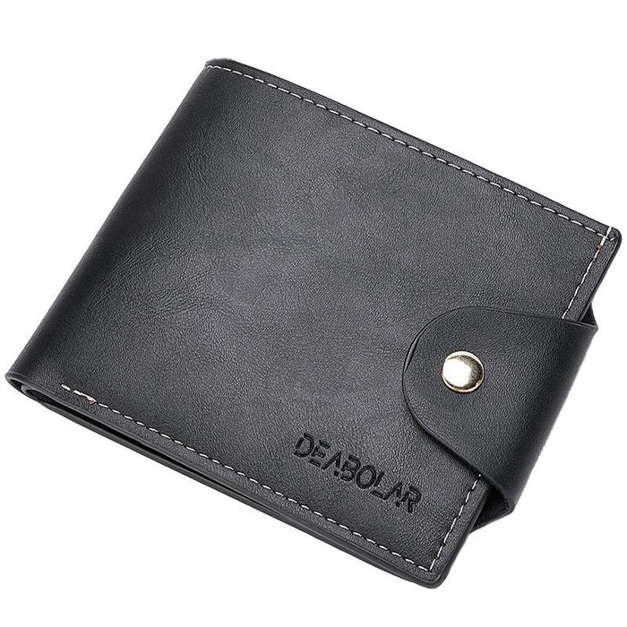 Large-Capacity Multi-Card Slot Pu Soft Leather Retro Short Wallet