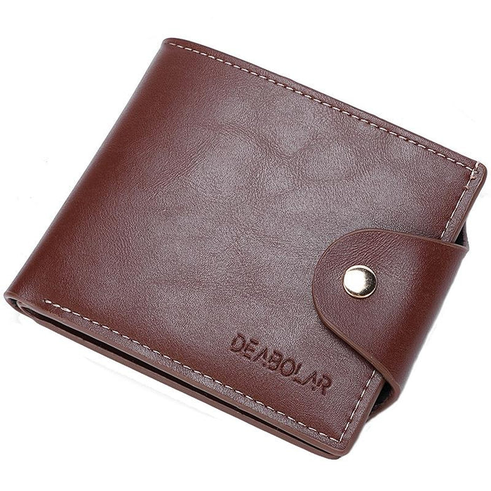 Large-Capacity Multi-Card Slot Pu Soft Leather Retro Short Wallet